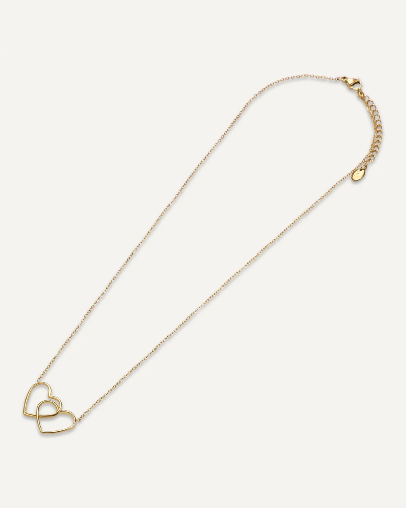 Vibes Interlocking Hearts Chain Clasp Necklace in 18K Gold