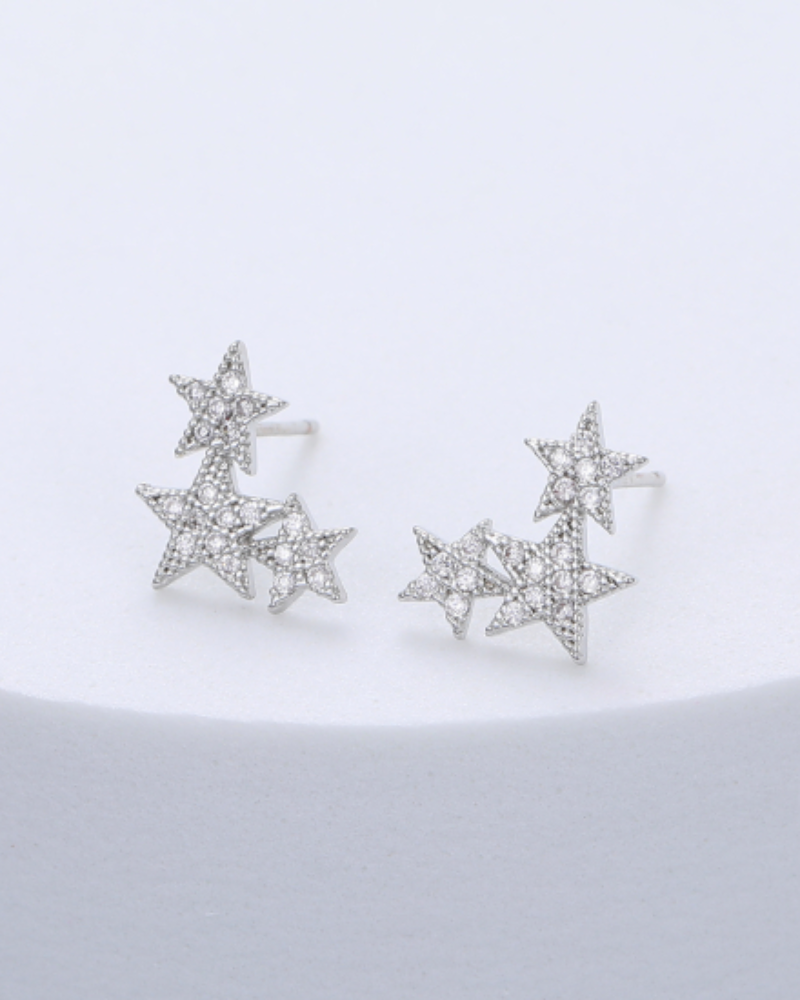Star Crystal Cluster Earrings