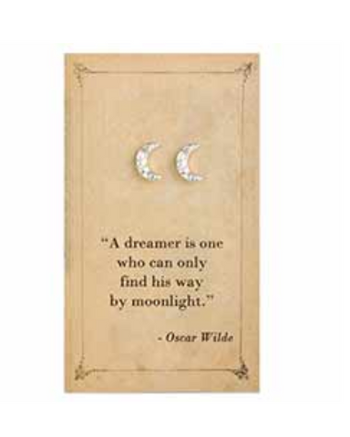 Wilde Literary Quotes Moon Post Earrings