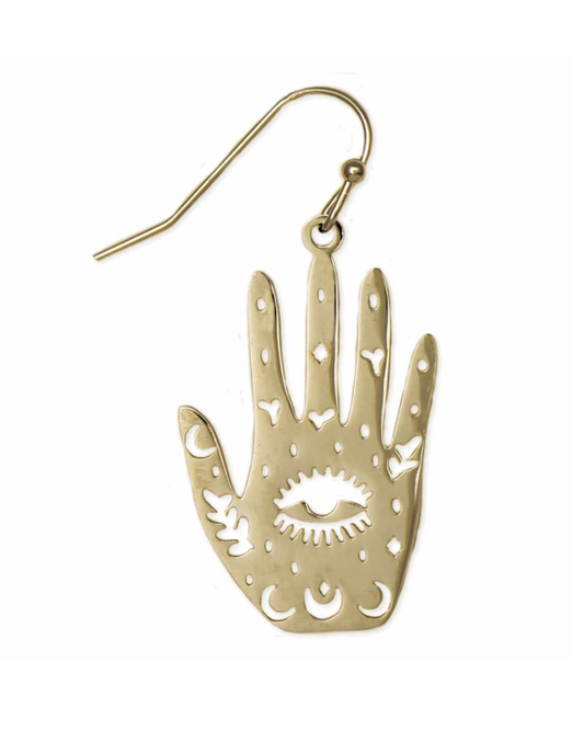 Palm of Fortune Gold Hand Earrings