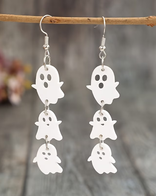 Acrylic Triple Ghost Drop Earrings