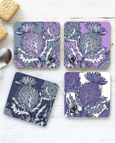 Flower of Scotland Thistle Coaster By Gillian Kyle