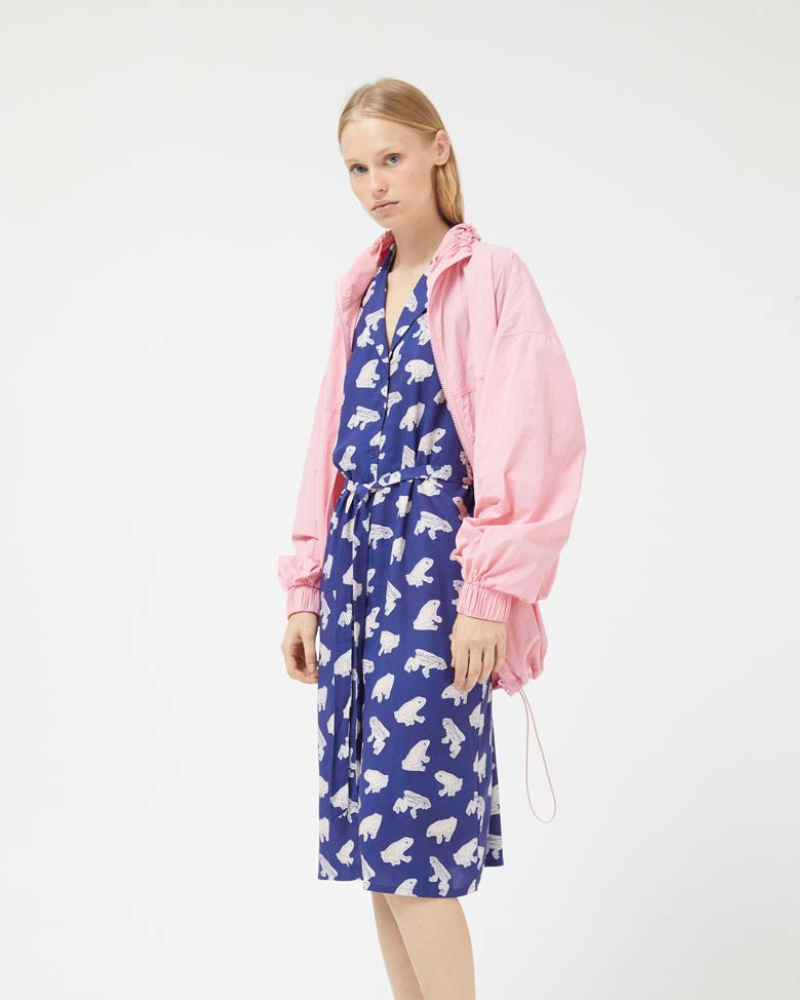 Frog Print Belted Dress by Compania Fantastica