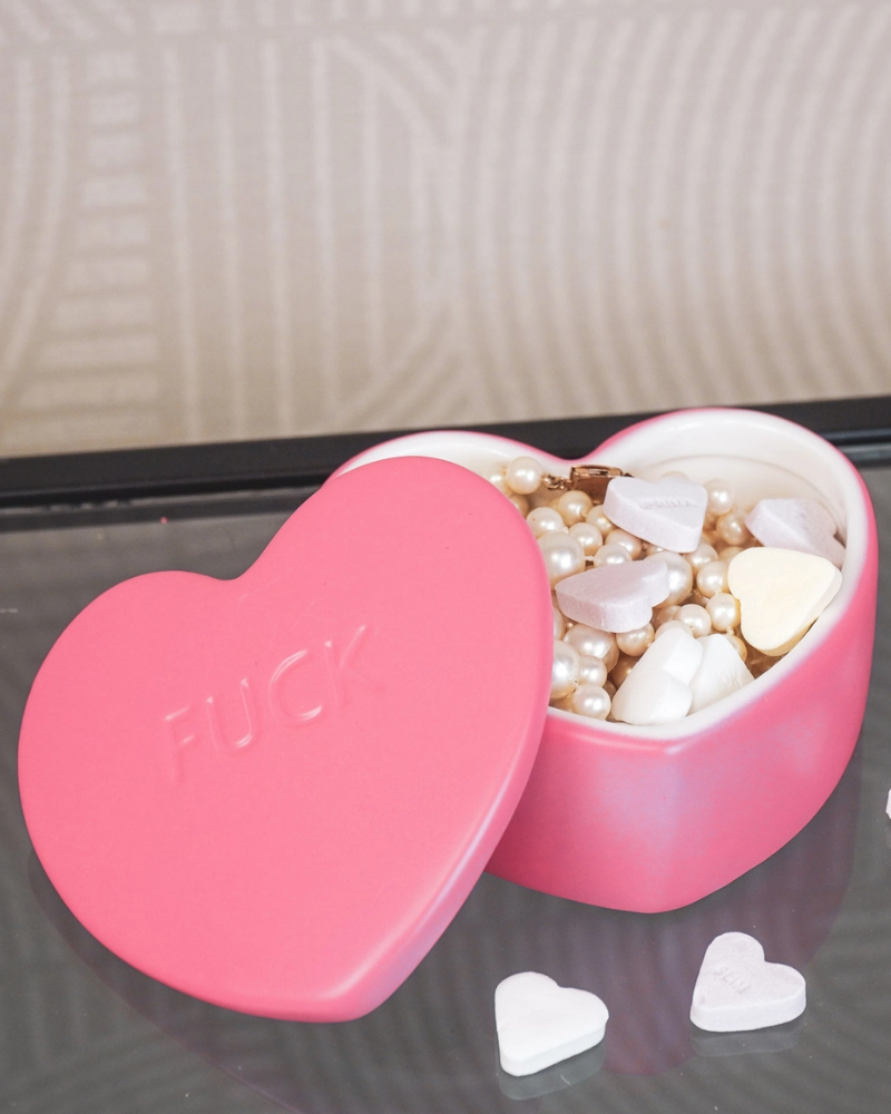 Ceramic "FUCK" Candy Heart Jar