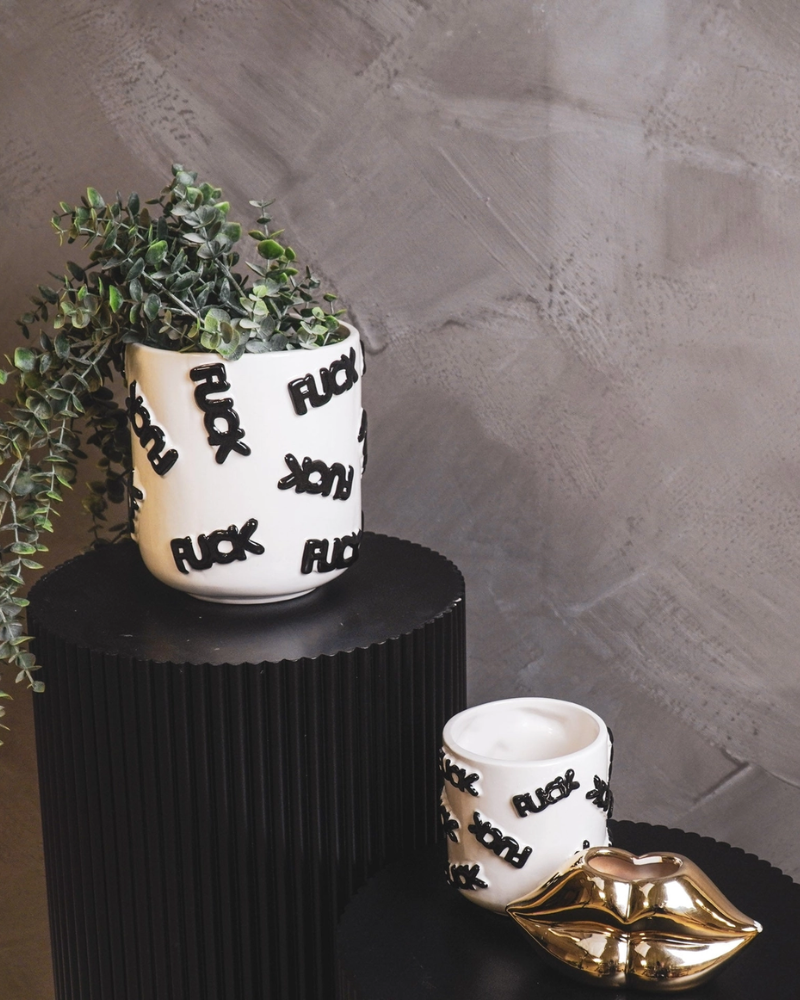 Ceramic "FUCK" Pot Large