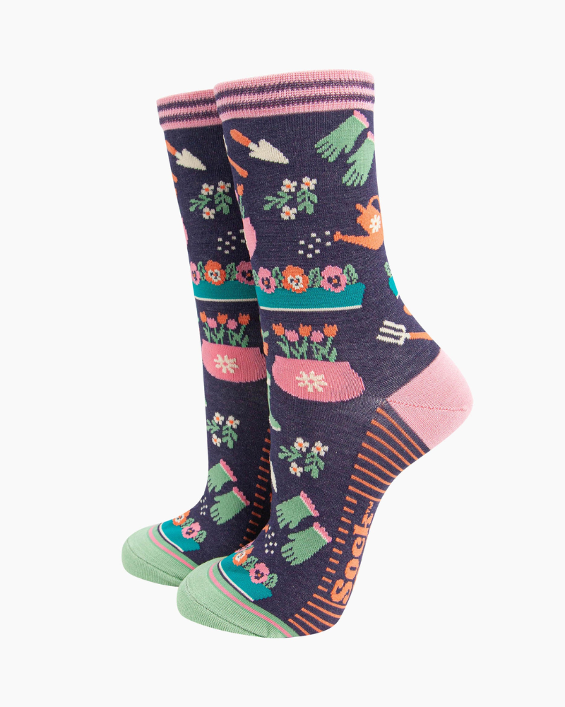 Gardening Print Bamboo Socks