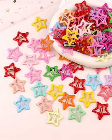 Star Shaped Hair Clips Assorted Colours