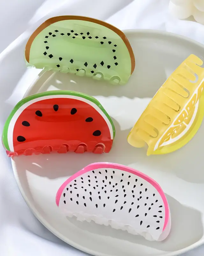 Watermelon Fruit Shaped Acrylic Hair Claw