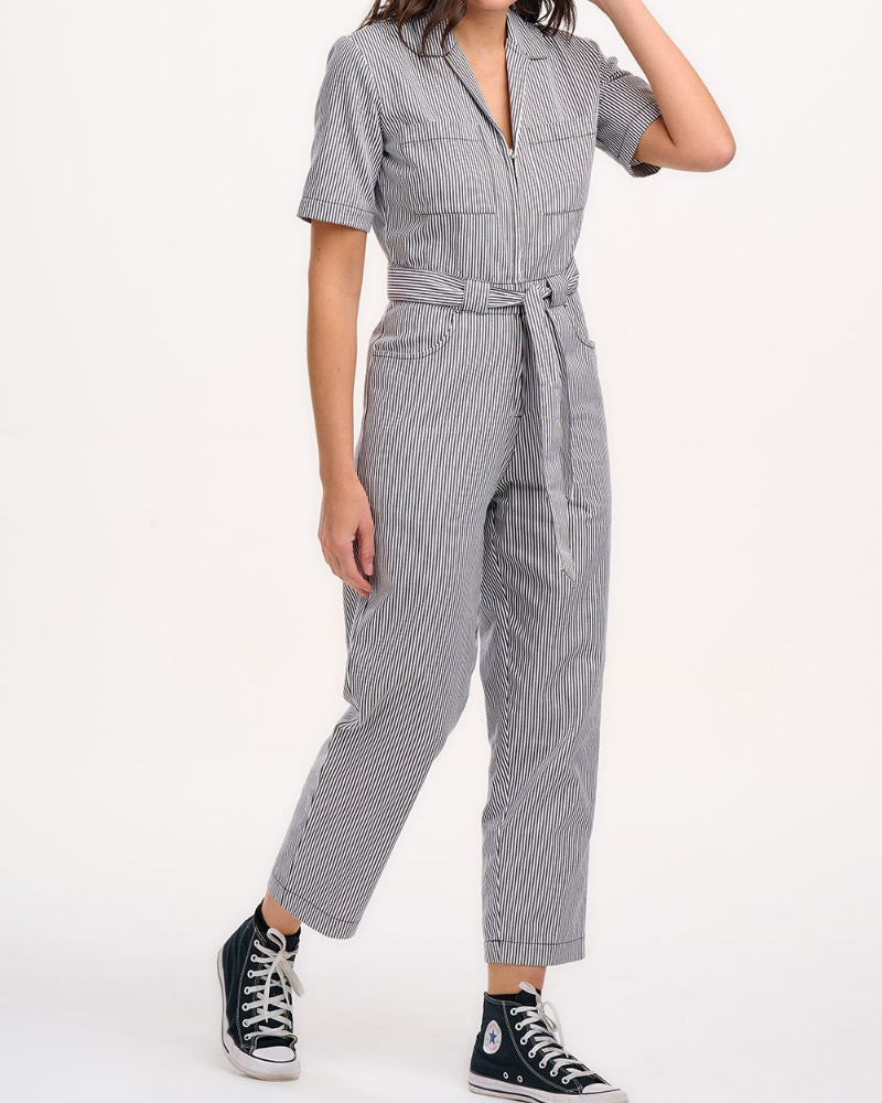 Meredith Monochrome Stripes Boilersuit By Sugarhill Brighton