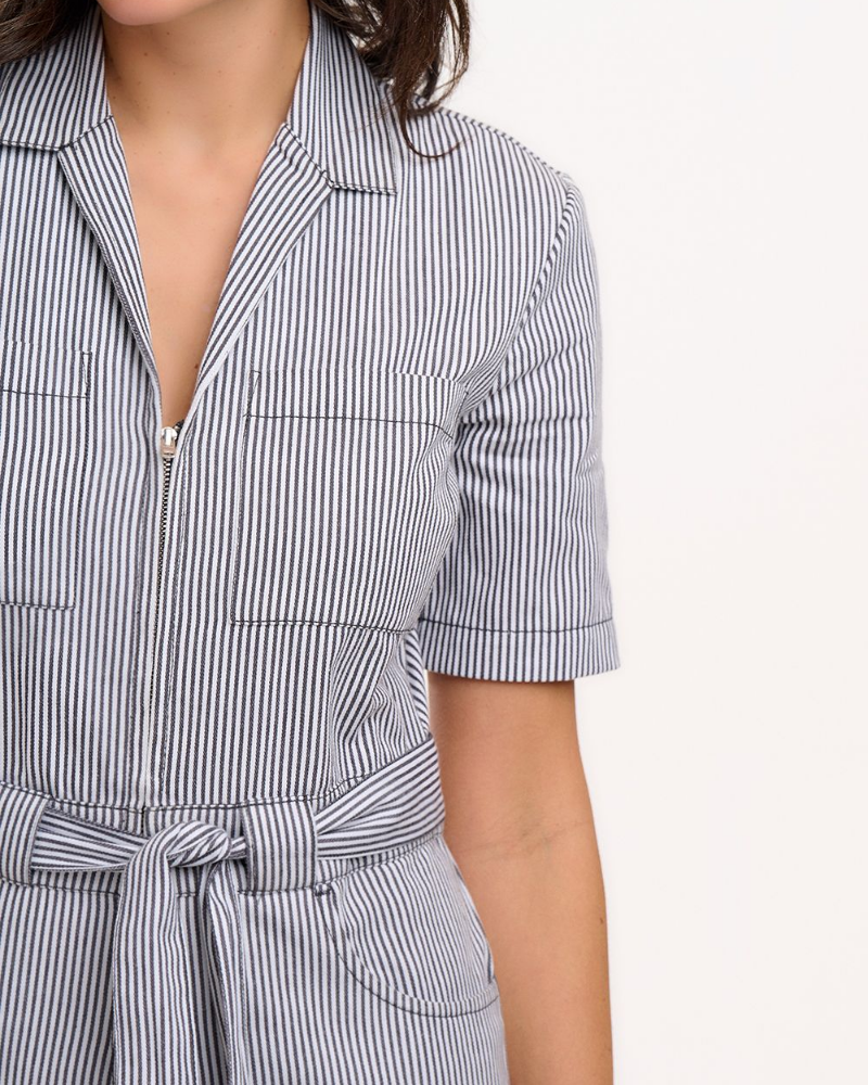 Meredith Monochrome Stripes Boilersuit By Sugarhill Brighton