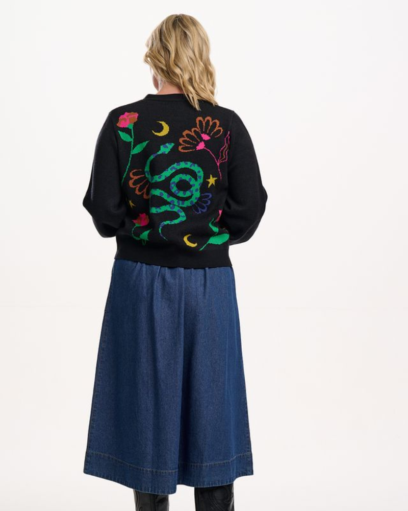 Adrian Snake Floral Statement Cardigan Sugarhill Brighton