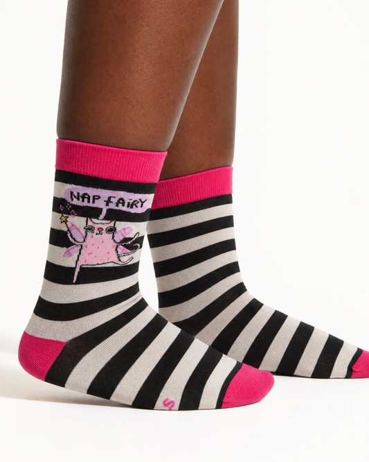 Nap Fairy Cat Crew Socks