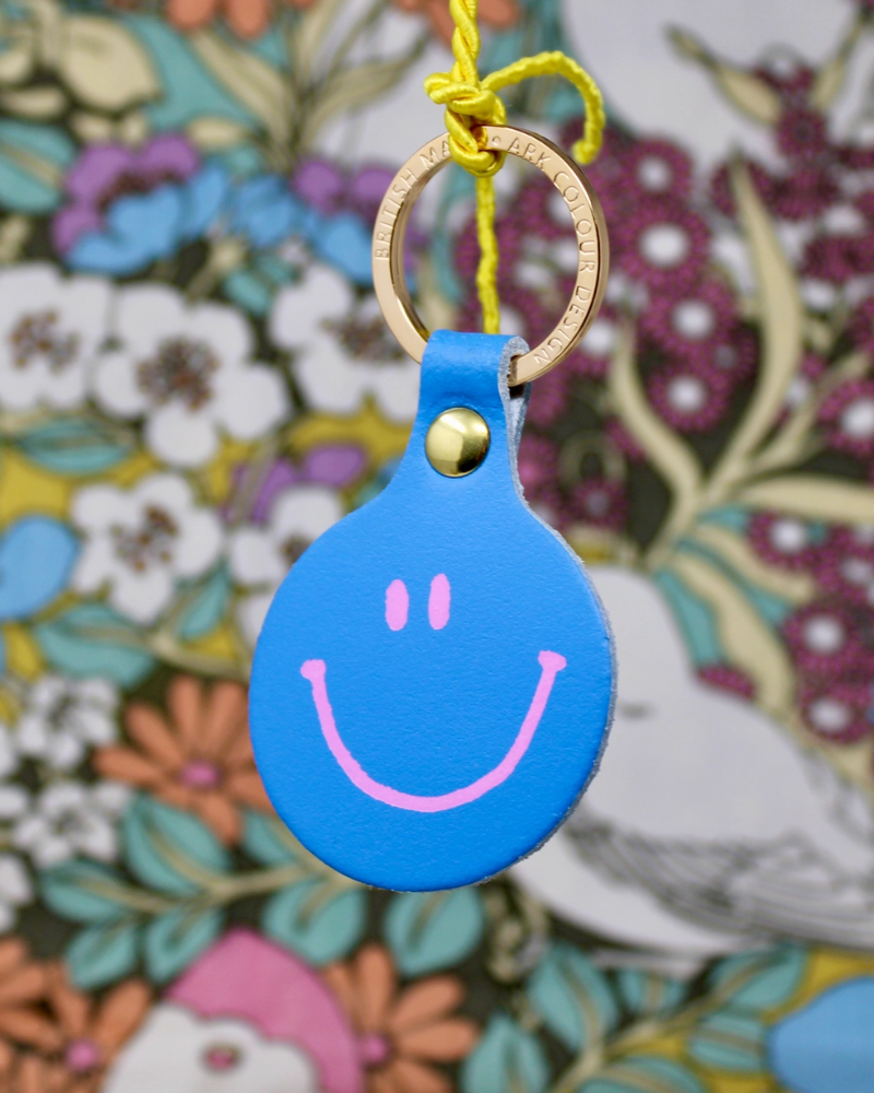Feeling Lush Smiley Face Leather Keyring By Ark