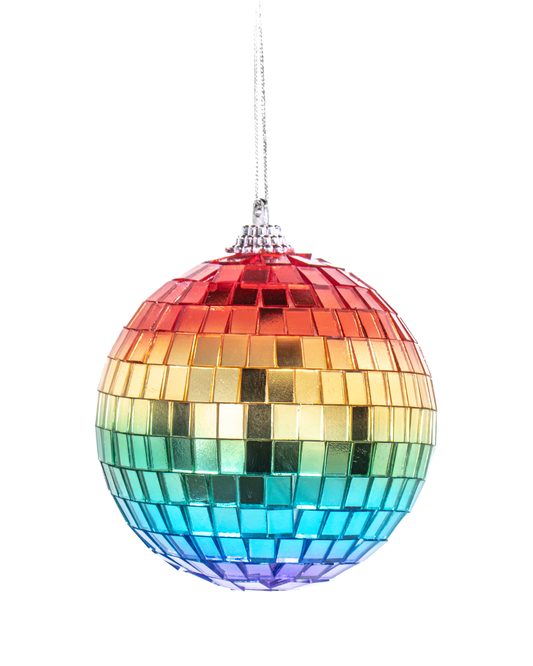 Rainbow Mirror Ball Bauble Christmas Decoration