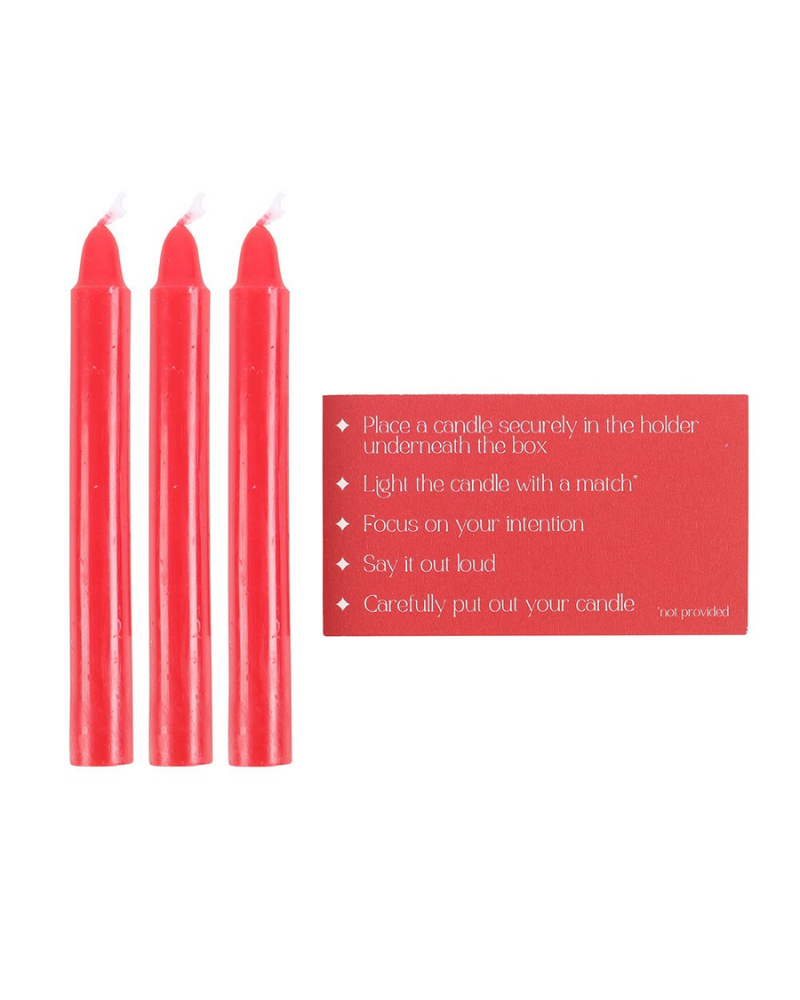 Set of 3 Love Spell Candles & Holder