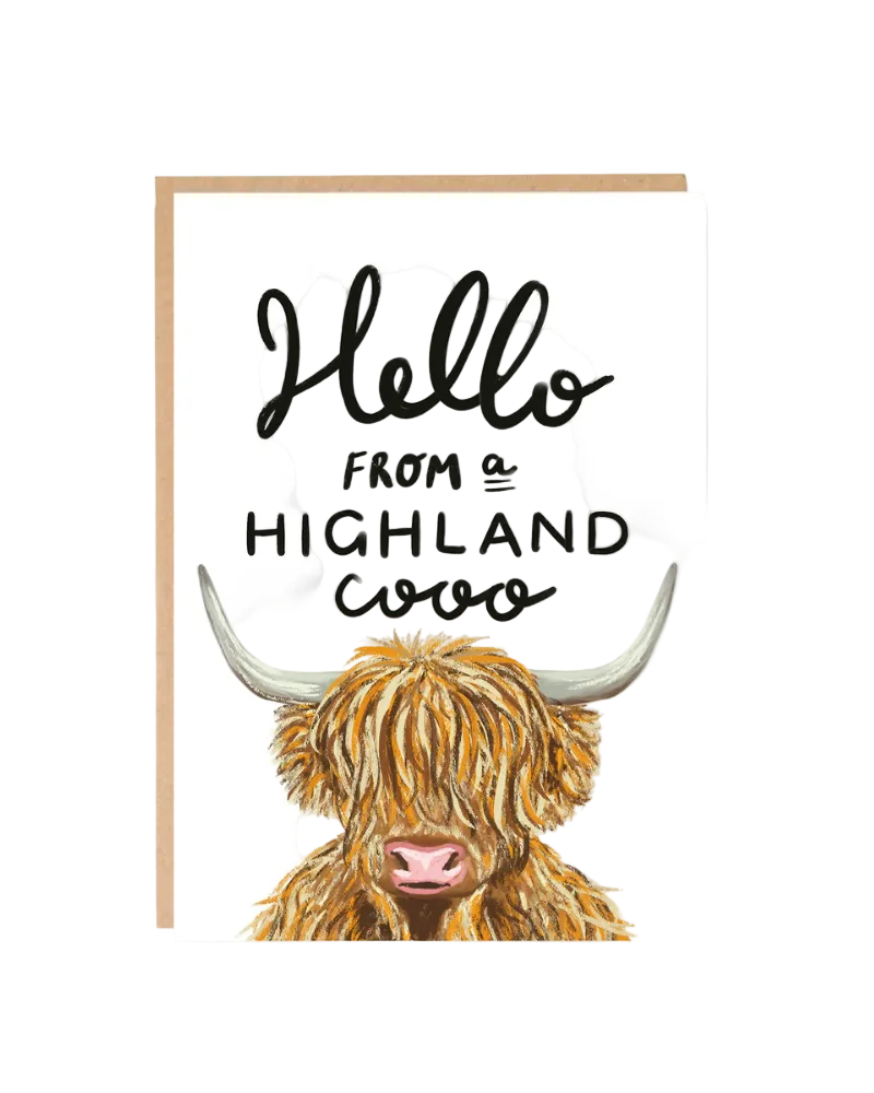 Hello from a Highland Cooo Greeting Card
