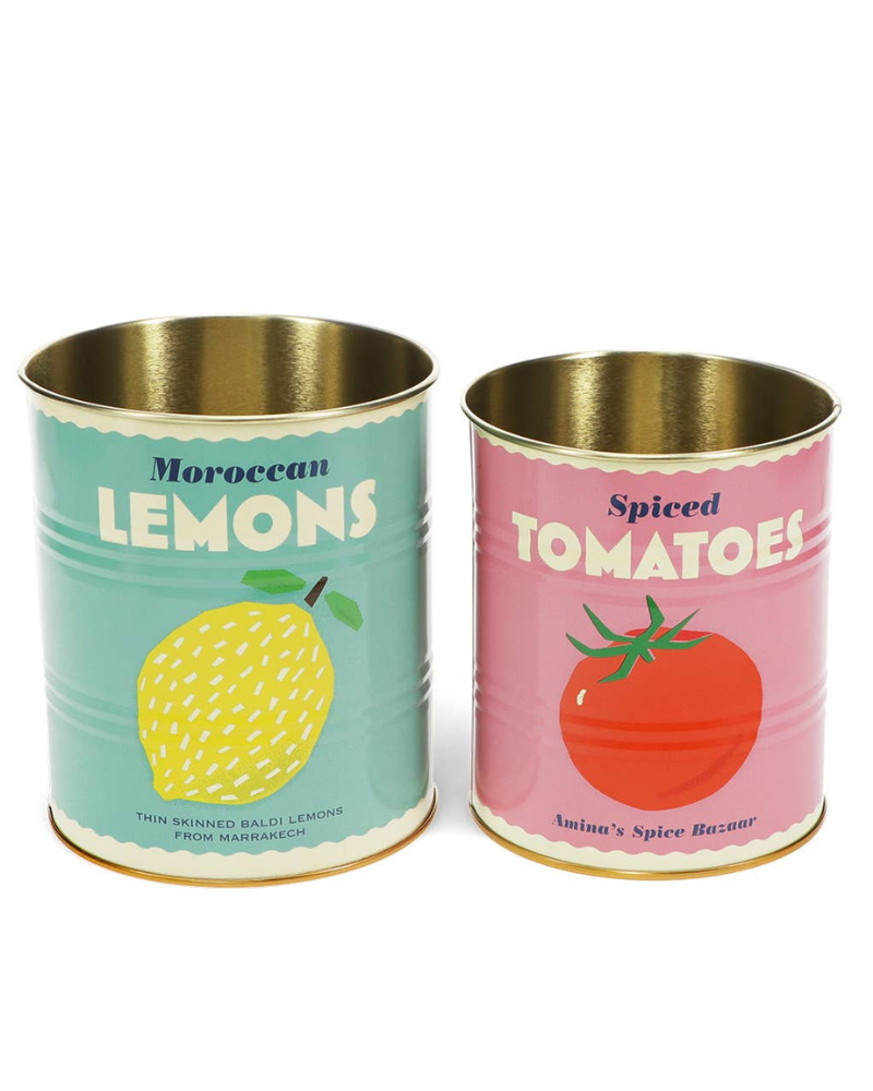 Lemon & Tomato Storage Tins Set of 2