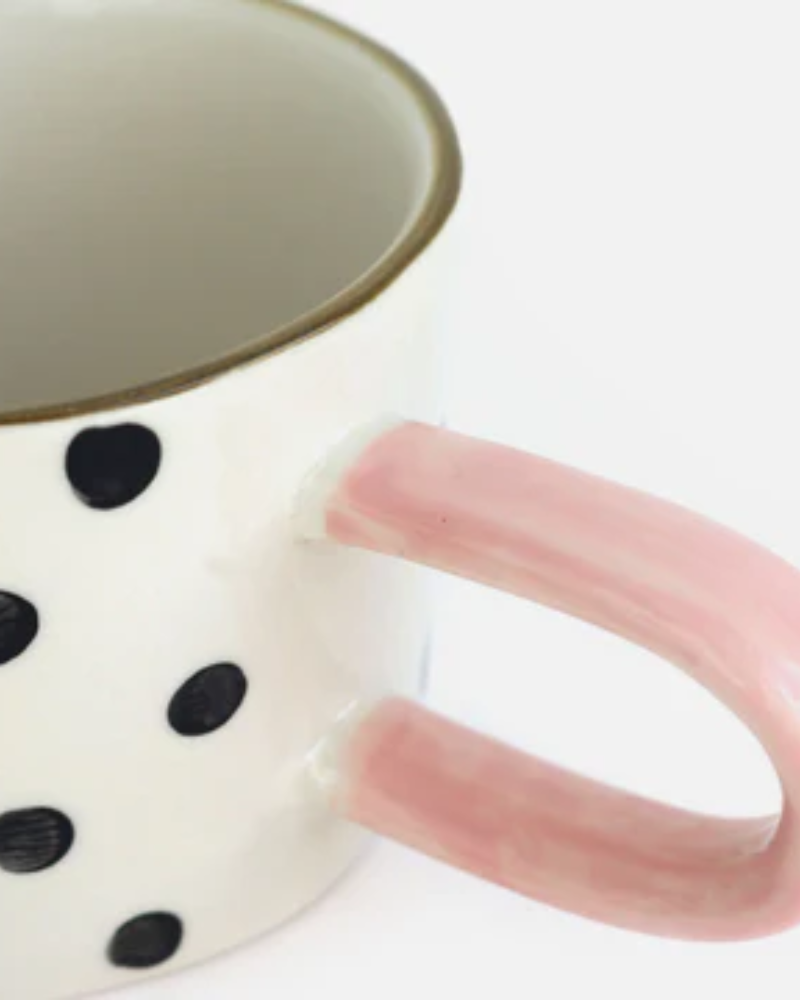 Mono Small Spots Ceramic Mug by Caroline Gardner
