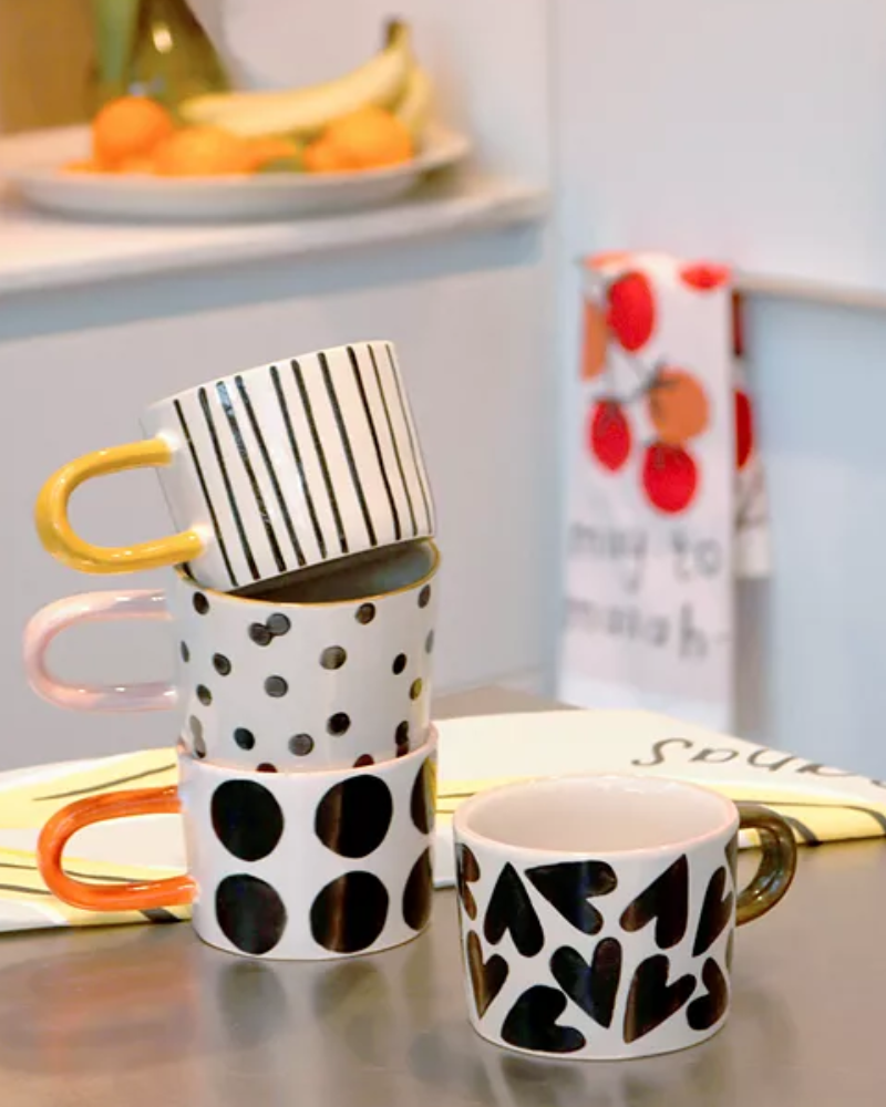 Mono Small Spots Ceramic Mug by Caroline Gardner