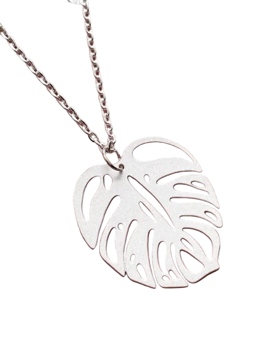 Silver Monstera Leaf Pendant Necklace