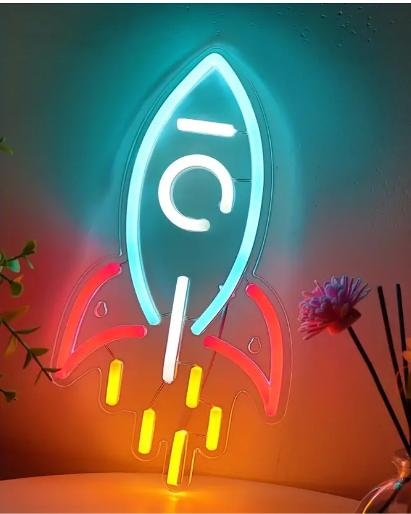 Space Rocket Neon Light