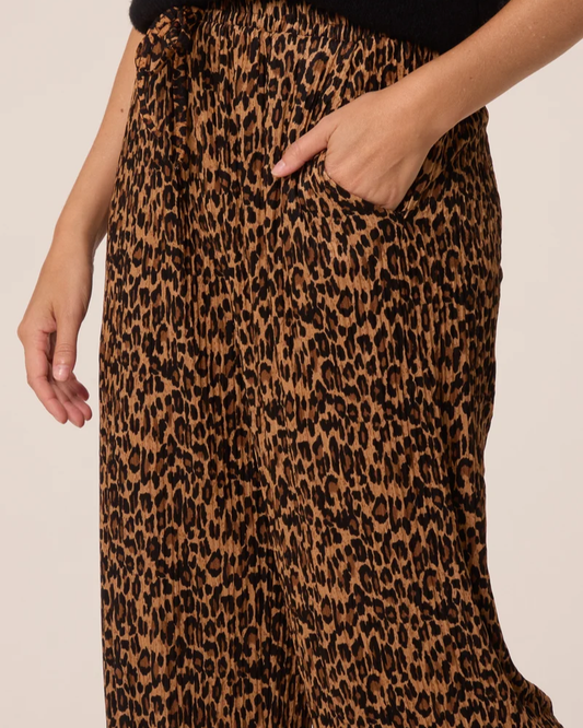 Leopard Print Wide Leg Trousers