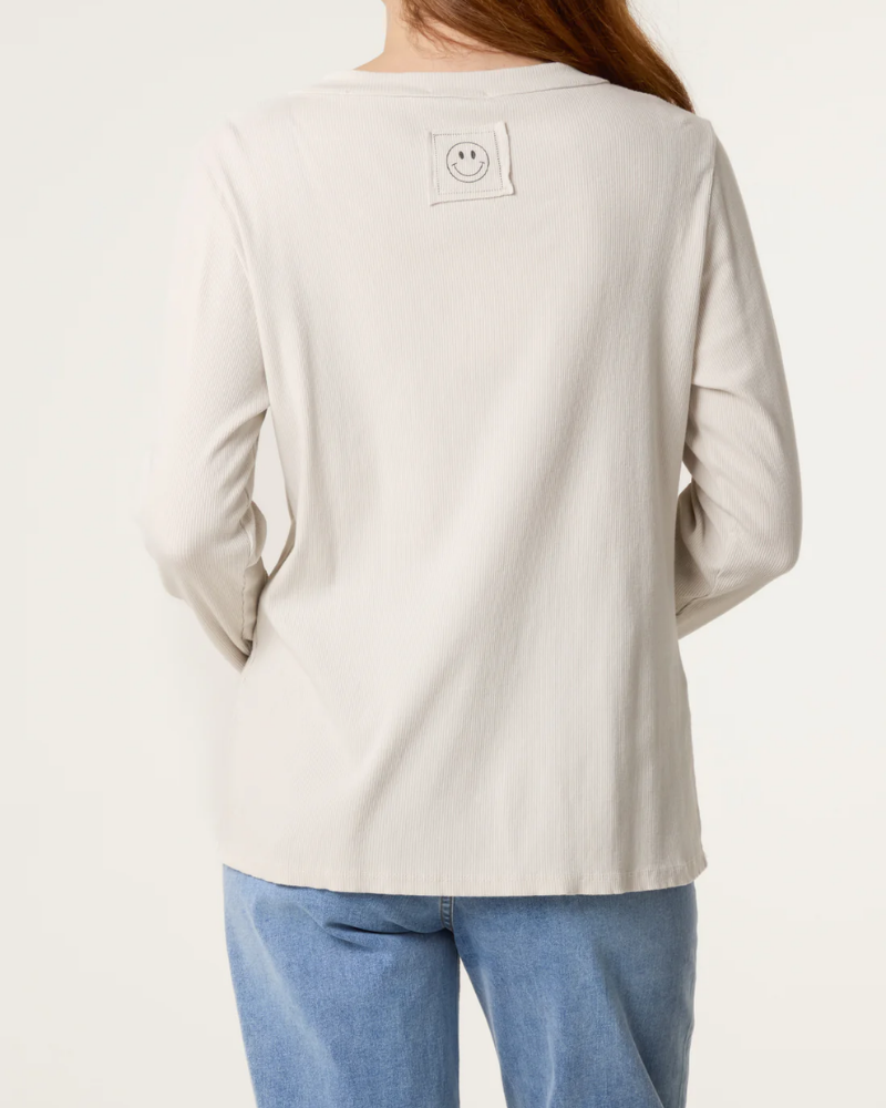 Smiley Face Back Long Sleeve Top