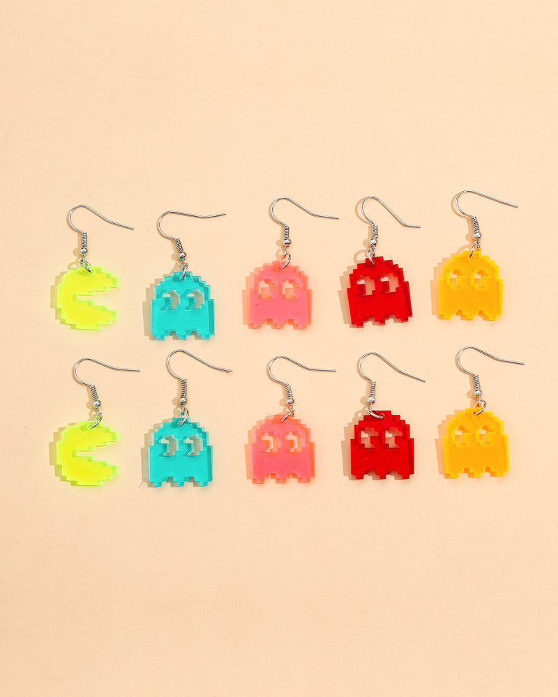 Assorted Pac-Man Arcade Ghost Drop Earrings