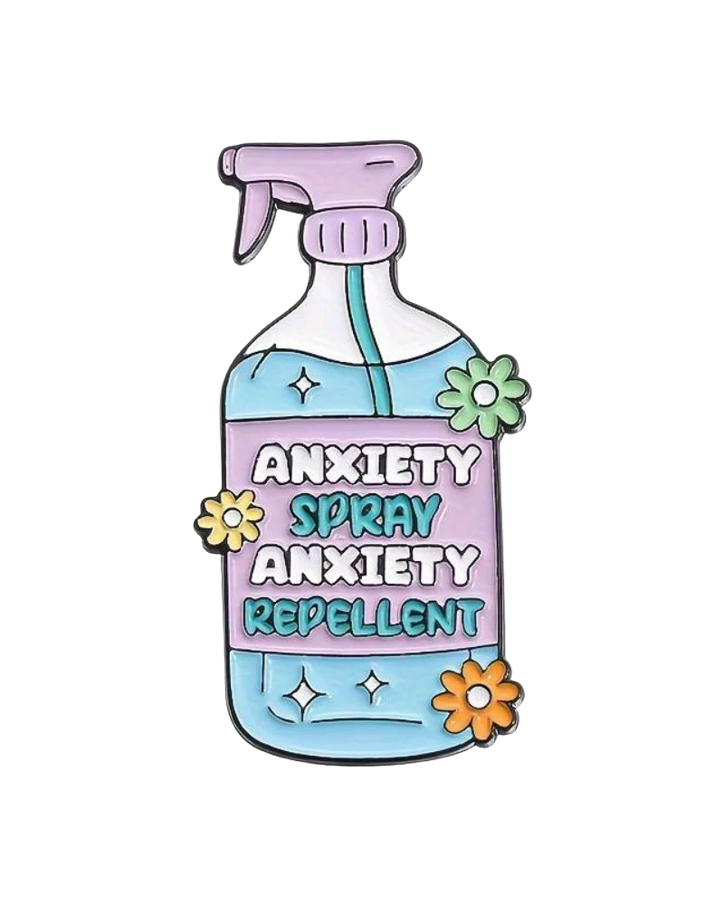 Anxiety Spray Enamel Pin Badge