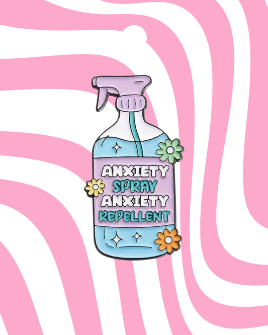 Anxiety Spray Enamel Pin Badge