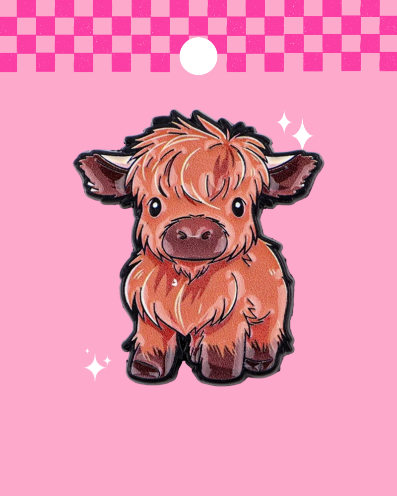 Cute Cartoon Highland Cow Enamel Pin Badge