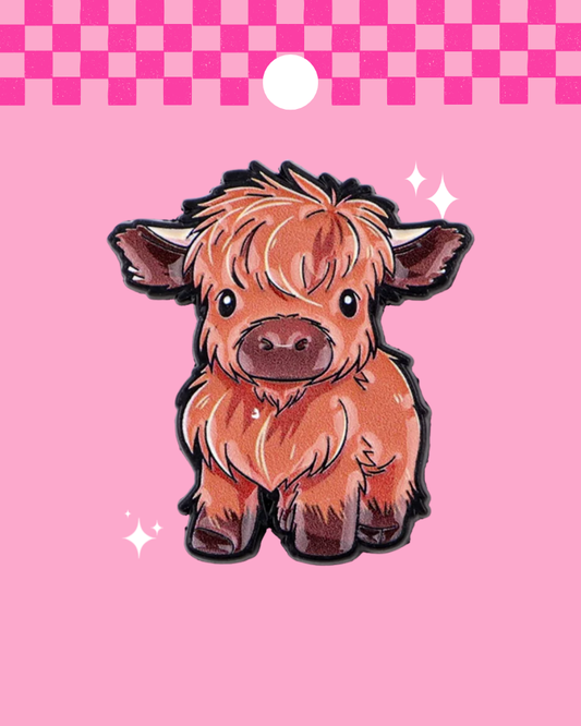 Cute Cartoon Highland Cow Enamel Pin Badge