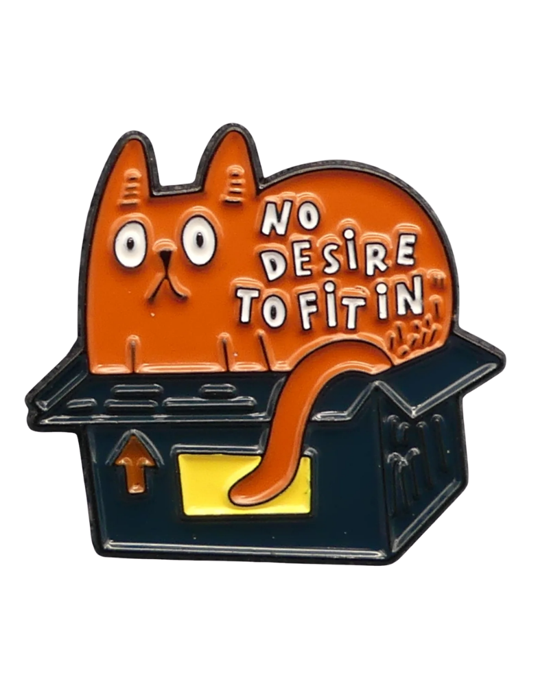 Cat in a Box Enamel Pin Badge