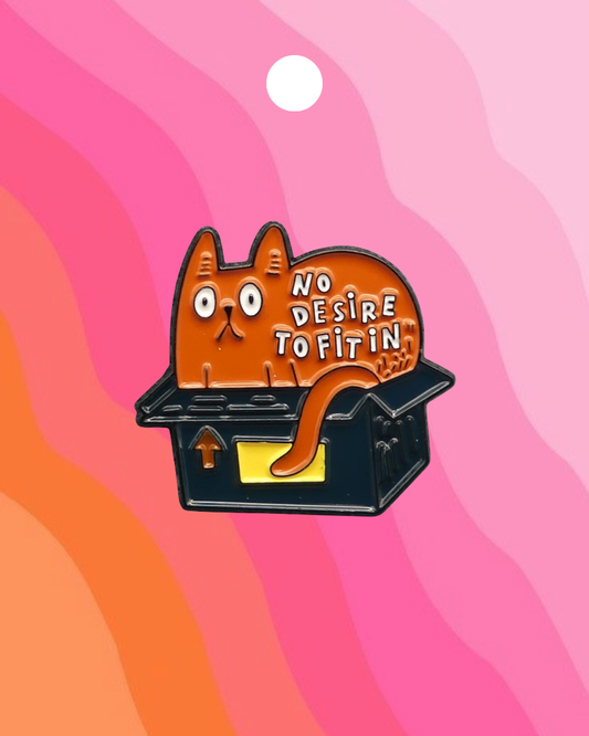 Cat in a Box Enamel Pin Badge