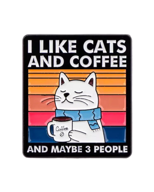 Cats & Coffee Enamel Pin Badge