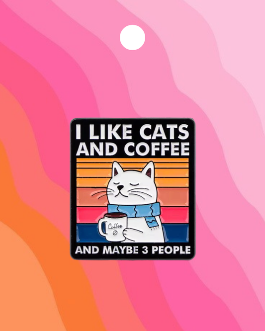 Cats & Coffee Enamel Pin Badge