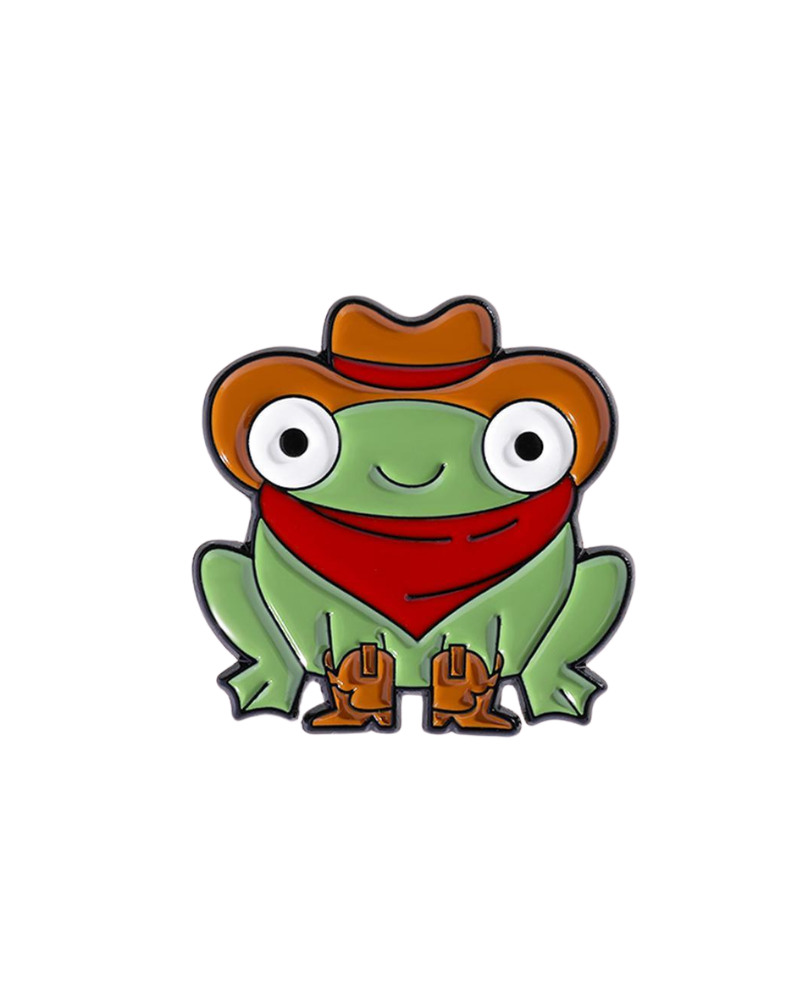 Cowboy Sheriff Frog Enamel Pin Badge