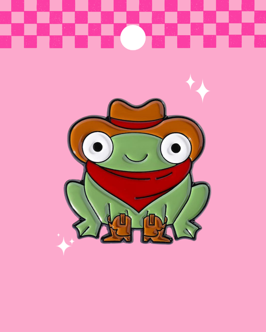 Cowboy Sheriff Frog Enamel Pin Badge