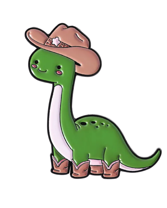 Dinosaur Cowboy Enamel Pin Badge