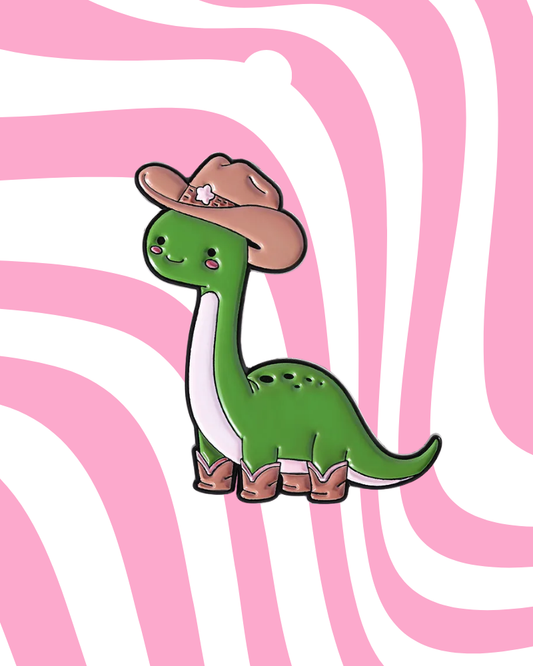 Dinosaur Cowboy Enamel Pin Badge