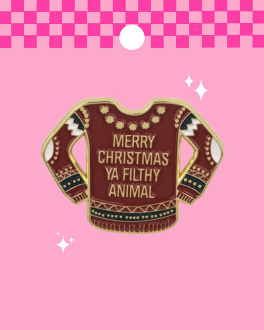 Merry Christmas Ya Filthy Animal Enamel Pin Badge