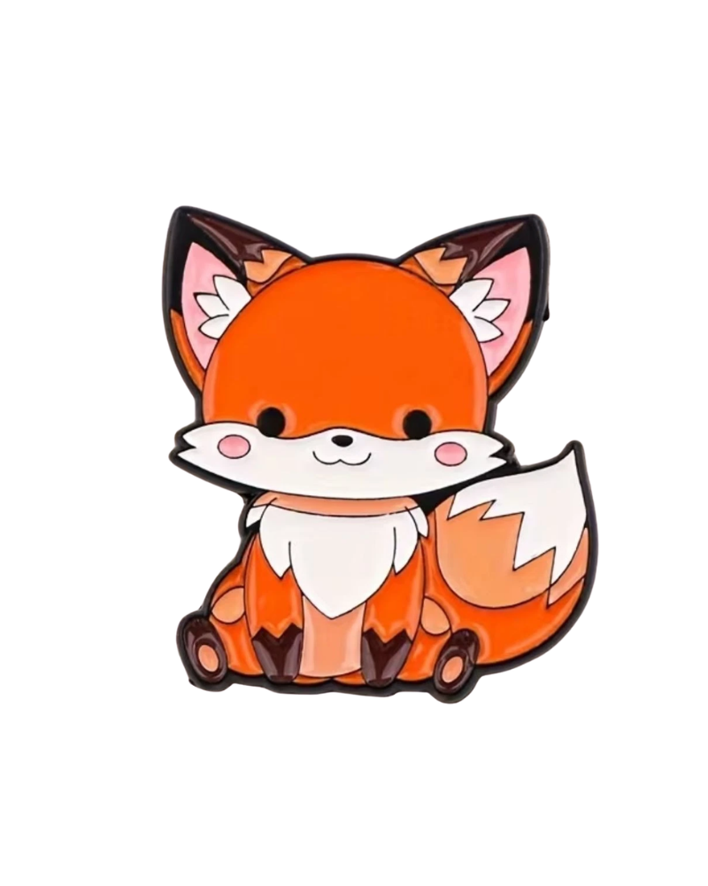 Cute Cartoon Fox Enamel Pin Badge