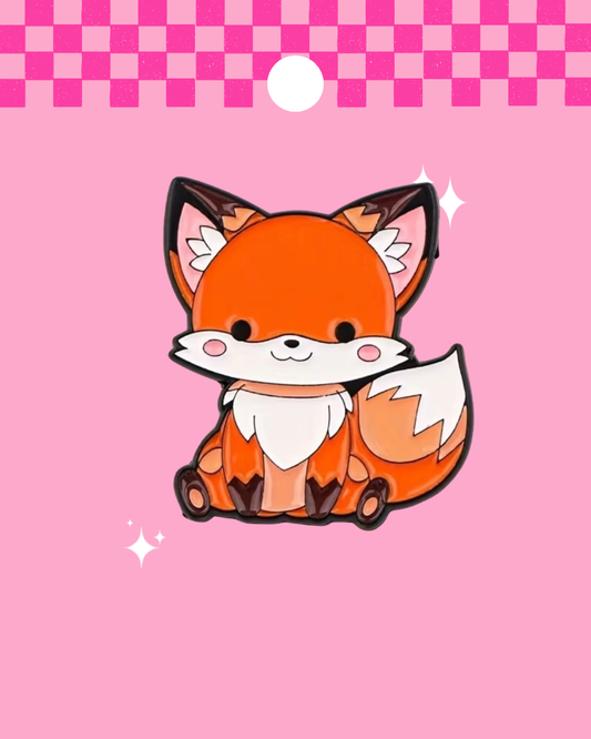 Cute Cartoon Fox Enamel Pin Badge
