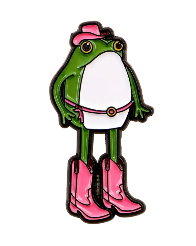 Frog Cowboy Enamel Pin Badge
