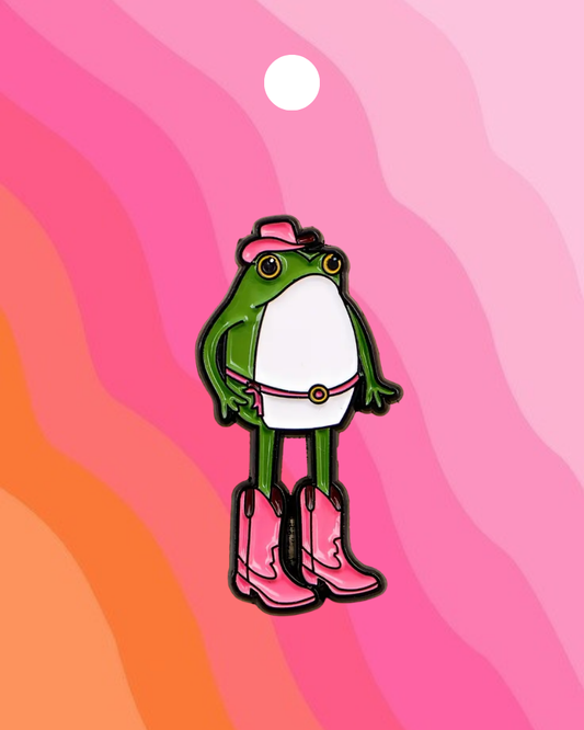 Frog Cowboy Enamel Pin Badge