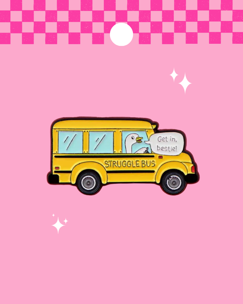 Goose Struggle Bus Enamel Pin Badge