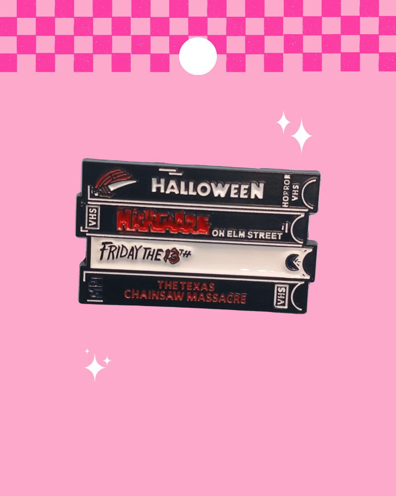Horror Films VHS Enamel Pin Badge