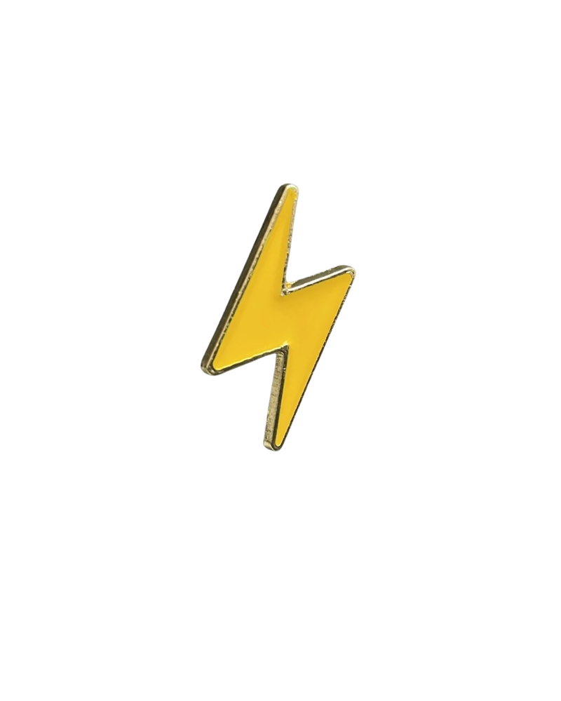 Yellow Lightning Enamel Pin Badge