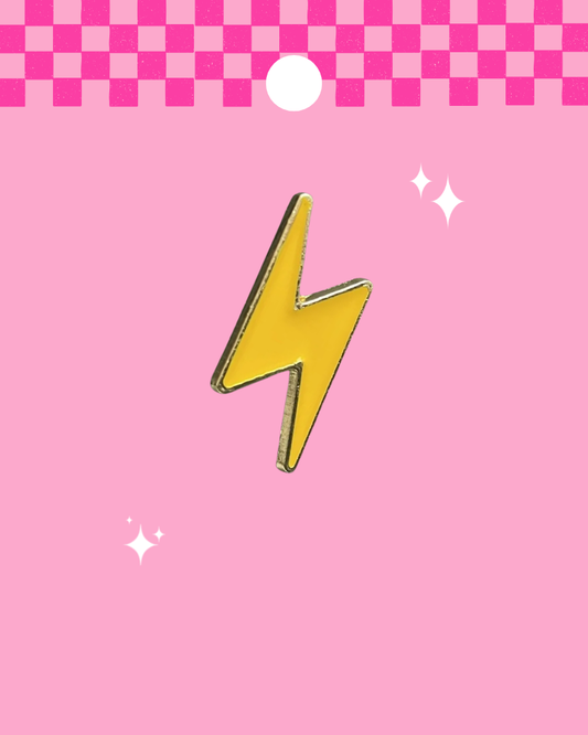Yellow Lightning Enamel Pin Badge