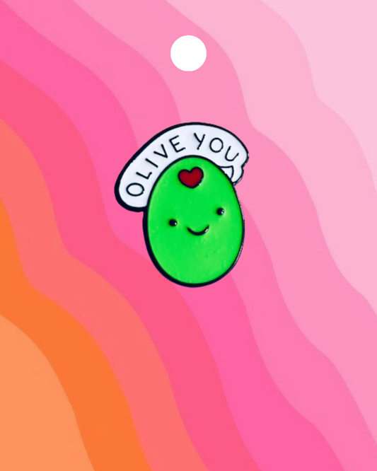 Olive You Love Enamel Pin Badge